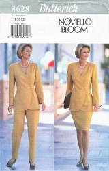 3628 BUTTERICK EASY LONG SLEEVE BUTTON TOP, TAPER SKIRT, PANTS PATTERN 6-10 UNCUT